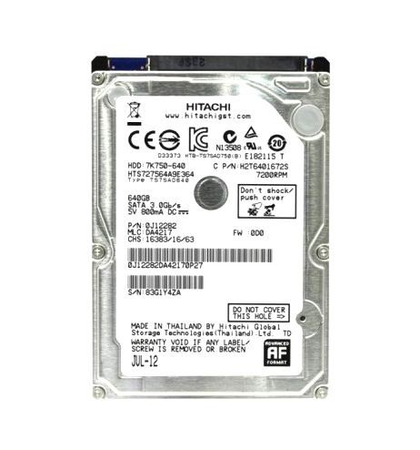 hts727564a9e364-o_4d6mh77p1yof0rvo__05068.1696345997.jpg HTS727564A9E364 | HGST | TRAVELSTAR 7K750 SERIES 640GB 7200RPM SATA 3GB/S 16MB CACHE 512E 2.5-INCH HARD DRIVE - Image 1