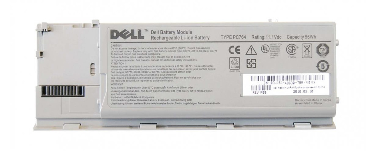 jy336__47188__85665.1548112503__82133.1752511166.jpg 0NT394 | Dell | 6-Cell 11.1V 56Whr Lithium-Ion Battery For Latitude D620 D630 - Image 1