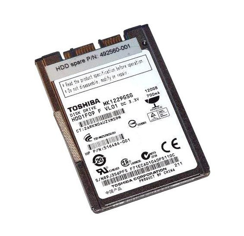 mk1229gsg-o_u77twhzgjcklqcsm__65280.1696345673.jpg MK1229GSG | TOSHIBA | 120 GB 1.8 INTERNAL HARD DRIVE | SATA/300 | 5400 RPM | 8 MB BUFFER | HOT SWAPPABLE - Image 1