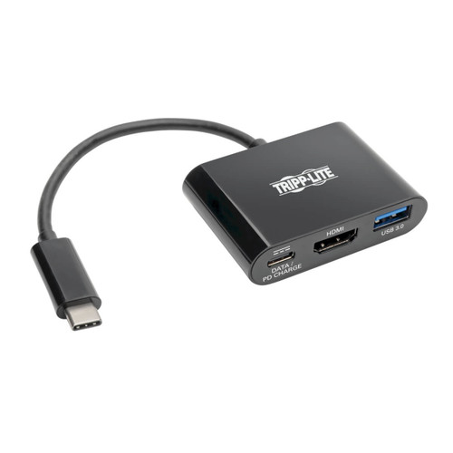 pUdG7LcurkS1mGufarAGQQ.c-r__16431.1708130665.jpg U444-06N-H4UB-C | Tripp Lite | video cable adapter 6" (0.152 m) USB Type-C USB Type-C + USB Type-A + HDMI Black - Image 1