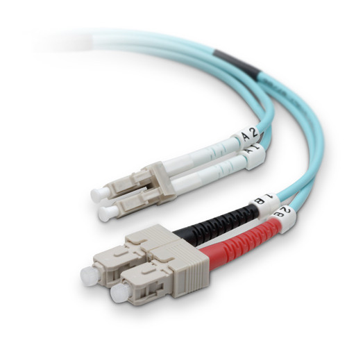 qEktCGn07kChboeq3xEfkQ.c-r__33339.1708117217.jpg F2F402L7-20M-G | Belkin | Fiber Patch Cable 10 Gig Aqua 50/125 LC/SC 20 m fiber optic cable 787.4" (20 m) Blue - Image 1