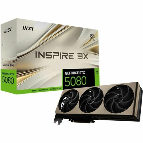 s-l1600__33728.1772478295.jpg G508016I3C | MSI | RTX 5080 16G INSPIRE 3X OC 7680 x 4320 2.66 GHz Boost Clock 256 bit Bus Widt - Image 1