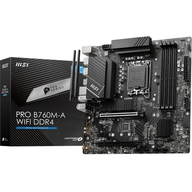 s-l1600__70612.1772478405-1.jpg B760M-A | MSI | Pro WIFI LGA-1700 DDR4 mATX Gaming Desktop Motherboard - Image 1