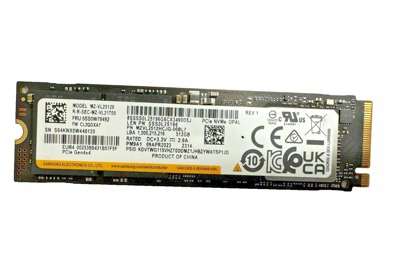 s-l1600__97667.1735309074.jpg MZVL2512HCJQ-00BH1 | Samsung | PM9A1 M.2 NVMe 2280 512GB PCIe SSD Gen4 - Image 1
