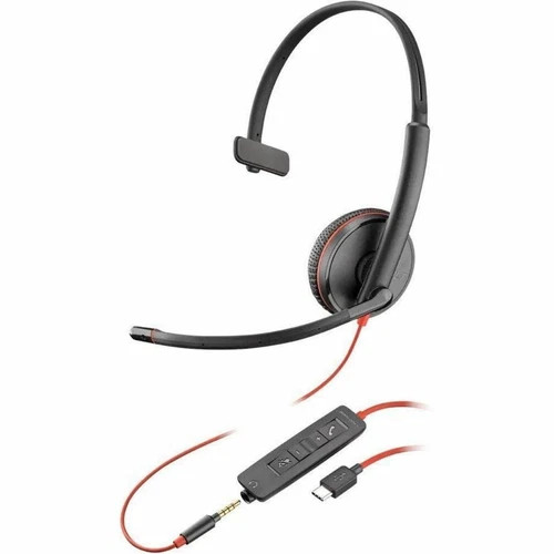 s-l500__31922.1772478080.jpg 8X227AA | HP | Poly Blackwire 3215 Monaural USB-C Headset + 3.5mm Plug + USB-C/A Adapter - Image 1