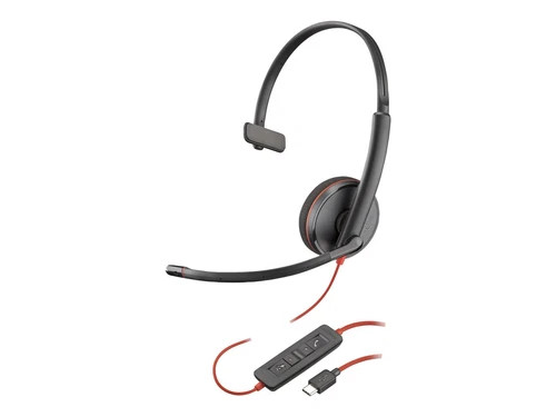 s-l500__87298.1772478051-1.jpg 8M3Y3AA#ABA | Plantronics | Poly Blackwire 3210 Monaural Headset +USB-C/A Adapter TAA - Image 1