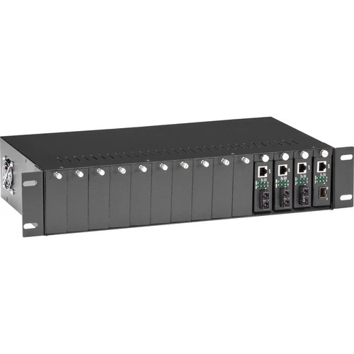 s-l500__90741.1772478973-1.jpg LHGC-RACK | Black Box | Pure Networking Copper to Fiber Media Converter Chassis 2U 14-Slot - Image 1