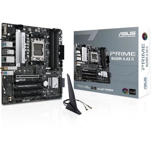 s-l500__92347.1772478430-1.jpg PRIMEB650MAAXII | Asus | Prime PRIME B650M A AX II WiFi AMD AM5 DDR5 mATX Gaming Desktop Motherboard - Image 1