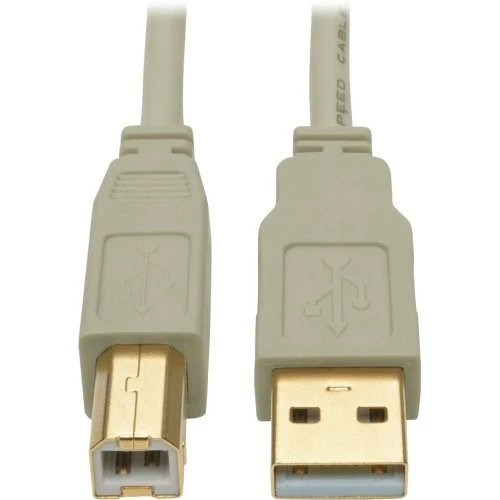 s-l600__16897.1772479423.jpg U022-006-BE | Tripp Lite | 6ft USB 2.0 Hi-Speed A/B 28/24 AWG 480 Mbps Beige Cable - Image 1