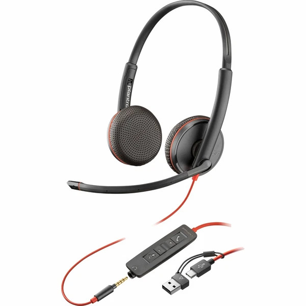 s-l600__31600.1772478078.jpg 8X229A6 | Plantronics | Poly Blackwire 3225 Stereo USB-C Headset + 3.5mm Plug + USB-C/A Adapter - Image 1