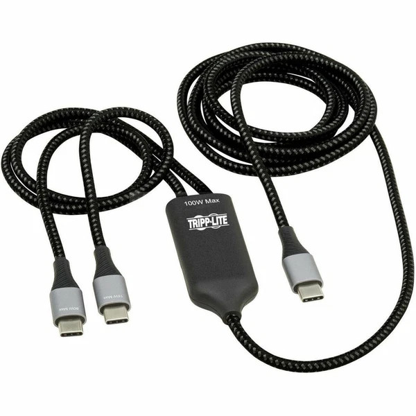 s-l600__89502.1772479367.jpg U420P-2X6-100W | Tripp Lite | USB-C M/2xM 100W PD Charging Cable/Splitter - Image 1