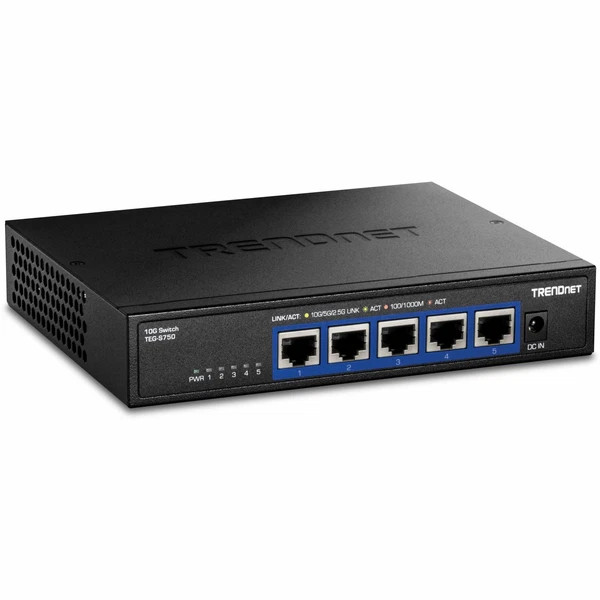 s-l600__95283.1772478663.jpg TEG-S750 | TRENDnet | 5-Port 10G Switch 5 x 10G RJ-45 Ports 100Gbps Switching - Image 1