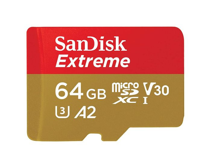 sdsqxa2-064g-gn6mn-o_umpbgtnd8wvxegqh__31759.1706034532.jpg SDSQXA2-064G-GN6MN | SanDisk | 64GB Extreme microSDXC UHS-I Memory Card - Image 1